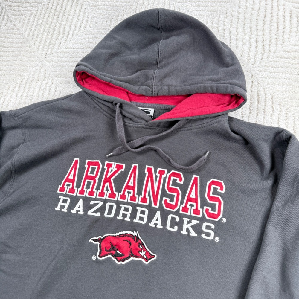 Stadium Athletics Arkansas Razorbacks Hoodie Men XL Gray Hogs SEC NCAA Football - Picture 1 of 8